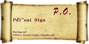 Pávai Olga névjegykártya