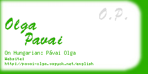 olga pavai business card